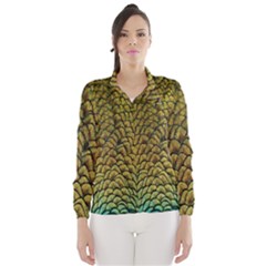 Colorful Iridescent Feather Bird Color Peacock Wind Breaker (women) by Amaryn4rt