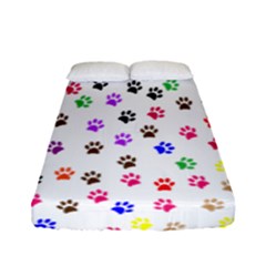 Paw Prints Background Fitted Sheet (full/ Double Size) by Amaryn4rt