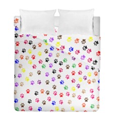 Paw Prints Background Duvet Cover Double Side (full/ Double Size)