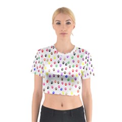 Paw Prints Background Cotton Crop Top by Amaryn4rt