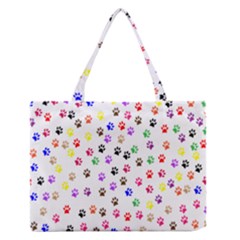 Paw Prints Background Medium Zipper Tote Bag by Amaryn4rt