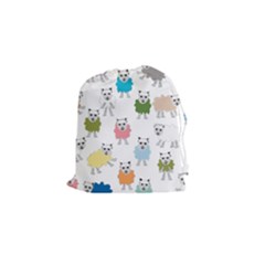 Sheep Cartoon Colorful Drawstring Pouches (small)  by Amaryn4rt