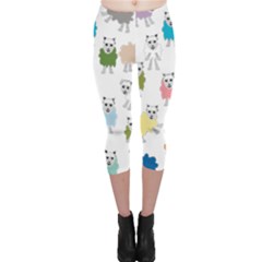 Sheep Cartoon Colorful Capri Leggings  by Amaryn4rt