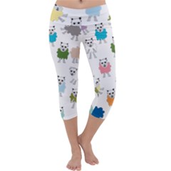 Sheep Cartoon Colorful Capri Yoga Leggings by Amaryn4rt