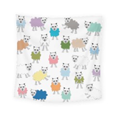 Sheep Cartoon Colorful Square Tapestry (small)