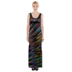 Texture Colorful Abstract Pattern Maxi Thigh Split Dress by Amaryn4rt