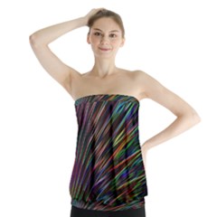 Texture Colorful Abstract Pattern Strapless Top