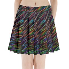 Texture Colorful Abstract Pattern Pleated Mini Skirt