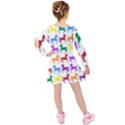 Colorful Horse Background Wallpaper Kids  Long Sleeve Velvet Dress View2