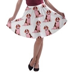 Dog Animal Pattern A-line Skater Skirt