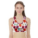 Tree Pattern Background Sports Bra with Border View1