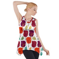 Tree Pattern Background Side Drop Tank Tunic