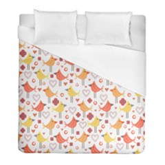 Animal Pattern Happy Birds Seamless Pattern Duvet Cover (full/ Double Size) by Amaryn4rt