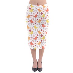 Animal Pattern Happy Birds Seamless Pattern Midi Pencil Skirt by Amaryn4rt