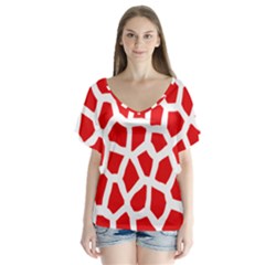 Animal Animalistic Pattern Flutter Sleeve Top