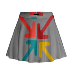 Arrows Center Inside Middle Mini Flare Skirt