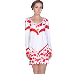 Love Red Hearth Long Sleeve Nightdress by Amaryn4rt