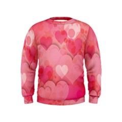 Hearts Pink Background Kids  Sweatshirt by Amaryn4rt