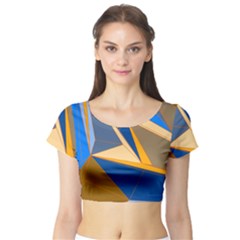 Abstract Background Pattern Short Sleeve Crop Top (tight Fit)