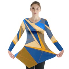 Abstract Background Pattern Long Sleeve Tunic 