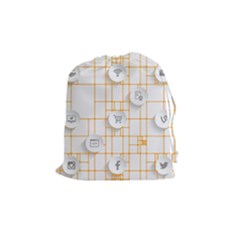 Icon Media Social Network Drawstring Pouches (medium)  by Amaryn4rt