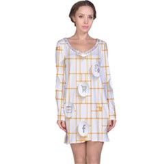 Icon Media Social Network Long Sleeve Nightdress by Amaryn4rt