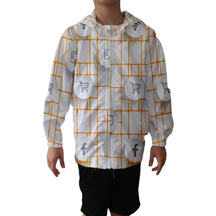 Icon Media Social Network Hooded Wind Breaker (Kids)