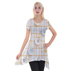 Icon Media Social Network Short Sleeve Side Drop Tunic