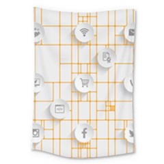 Icon Media Social Network Large Tapestry by Amaryn4rt