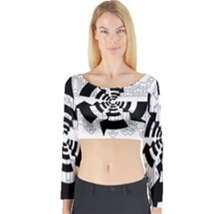 Arrows Top Below Circuit Parts Long Sleeve Crop Top by Amaryn4rt