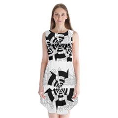 Arrows Top Below Circuit Parts Sleeveless Chiffon Dress  