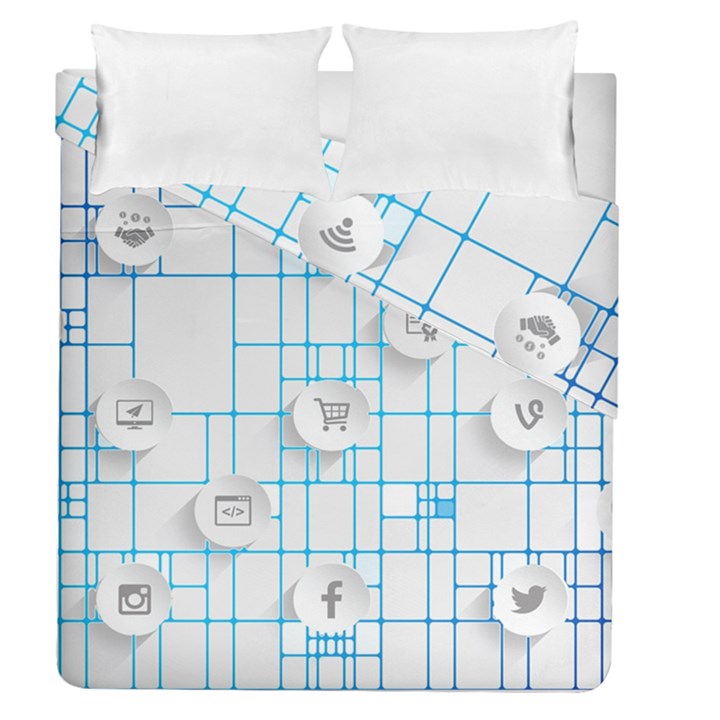 Icon Media Social Network Duvet Cover Double Side (Queen Size)