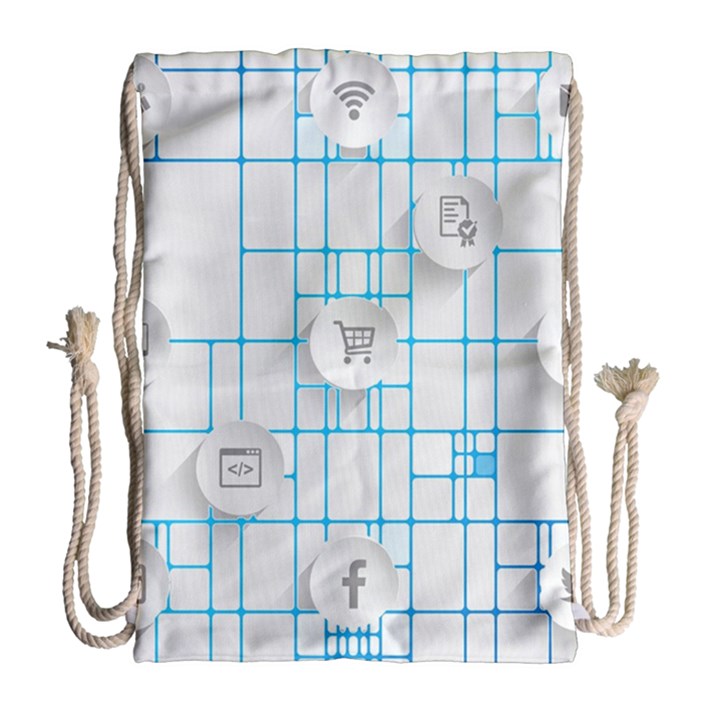 Icon Media Social Network Drawstring Bag (Large)