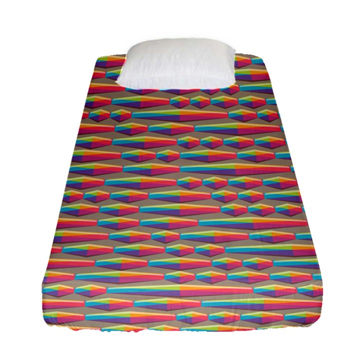 Background Abstract Colorful Fitted Sheet (Single Size)