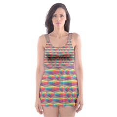 Background Abstract Colorful Skater Dress Swimsuit by Amaryn4rt