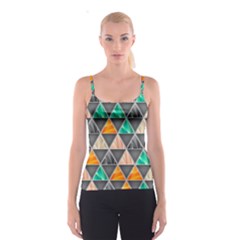 Abstract Geometric Triangle Shape Spaghetti Strap Top