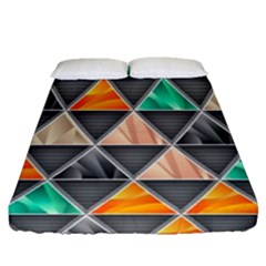 Abstract Geometric Triangle Shape Fitted Sheet (queen Size)