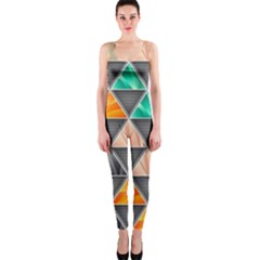 Abstract Geometric Triangle Shape Onepiece Catsuit