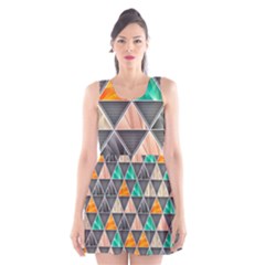 Abstract Geometric Triangle Shape Scoop Neck Skater Dress by Amaryn4rt