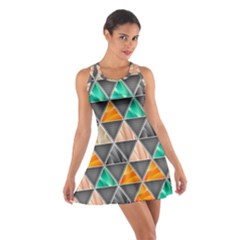 Abstract Geometric Triangle Shape Cotton Racerback Dress by Amaryn4rt