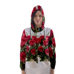 Red Roses Roses Red Flower Love Hooded Wind Breaker (women)