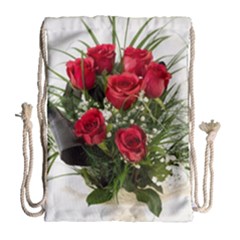 Red Roses Roses Red Flower Love Drawstring Bag (large) by Amaryn4rt