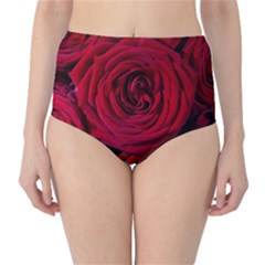 Roses Flowers Red Forest Bloom High-waist Bikini Bottoms by Amaryn4rt