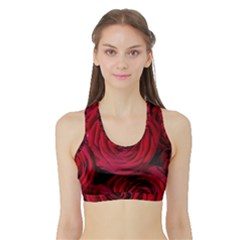 Roses Flowers Red Forest Bloom Sports Bra With Border by Amaryn4rt