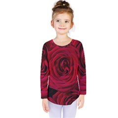 Roses Flowers Red Forest Bloom Kids  Long Sleeve Tee