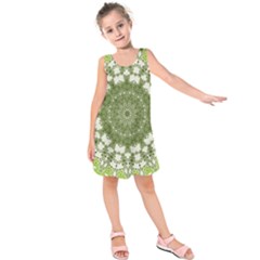 Mandala Center Strength Motivation Kids  Sleeveless Dress