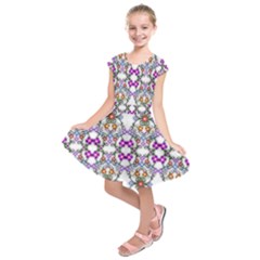 Floral Ornament Baby Girl Design Kids  Short Sleeve Dress