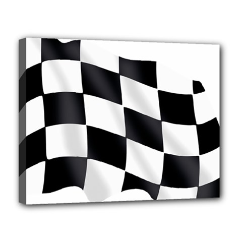 Flag Chess Corse Race Auto Road Canvas 14  X 11  by Amaryn4rt