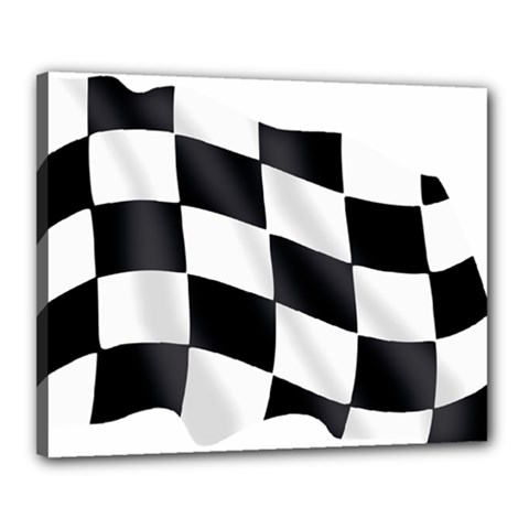 Flag Chess Corse Race Auto Road Canvas 20  X 16  by Amaryn4rt