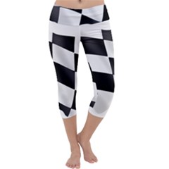 Flag Chess Corse Race Auto Road Capri Yoga Leggings by Amaryn4rt